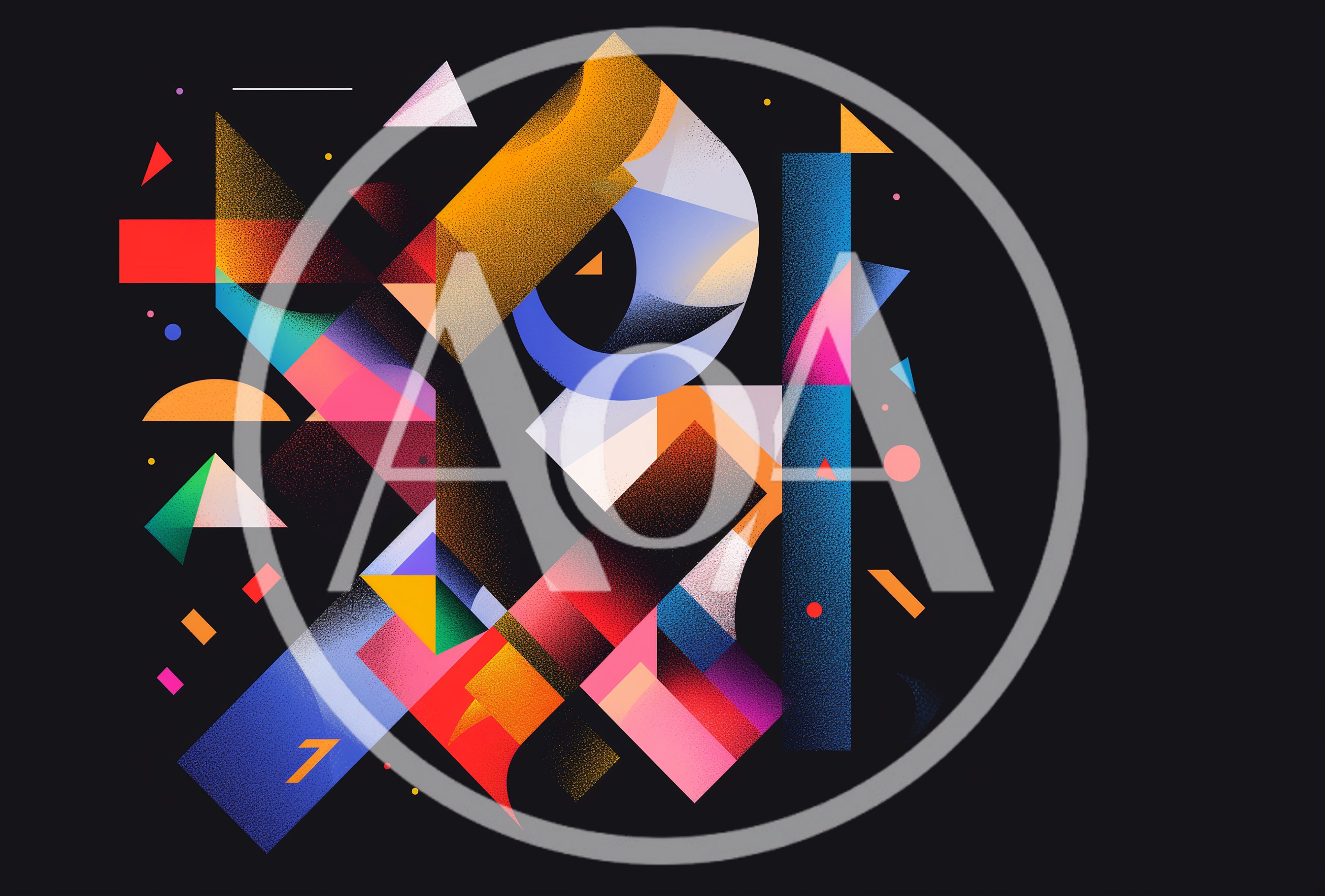 Abstract Geometric Composition With Vibrant Gradient Shapes