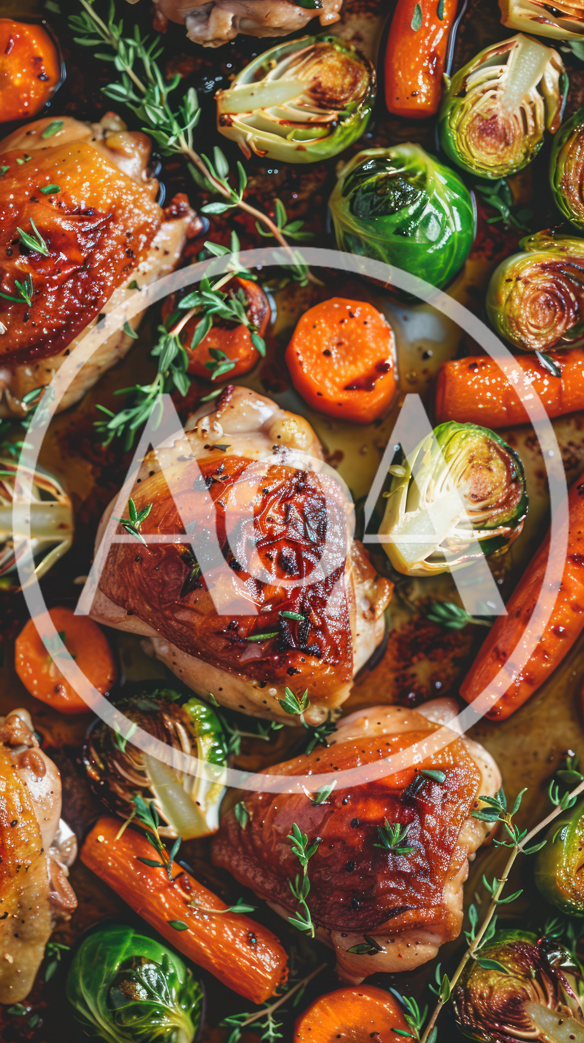 Roasted Chicken Thighs With Vegetables On Sheet Pan