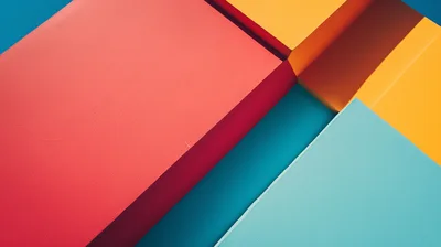 Abstract Geometric Composition With Vibrant Colored Blocks