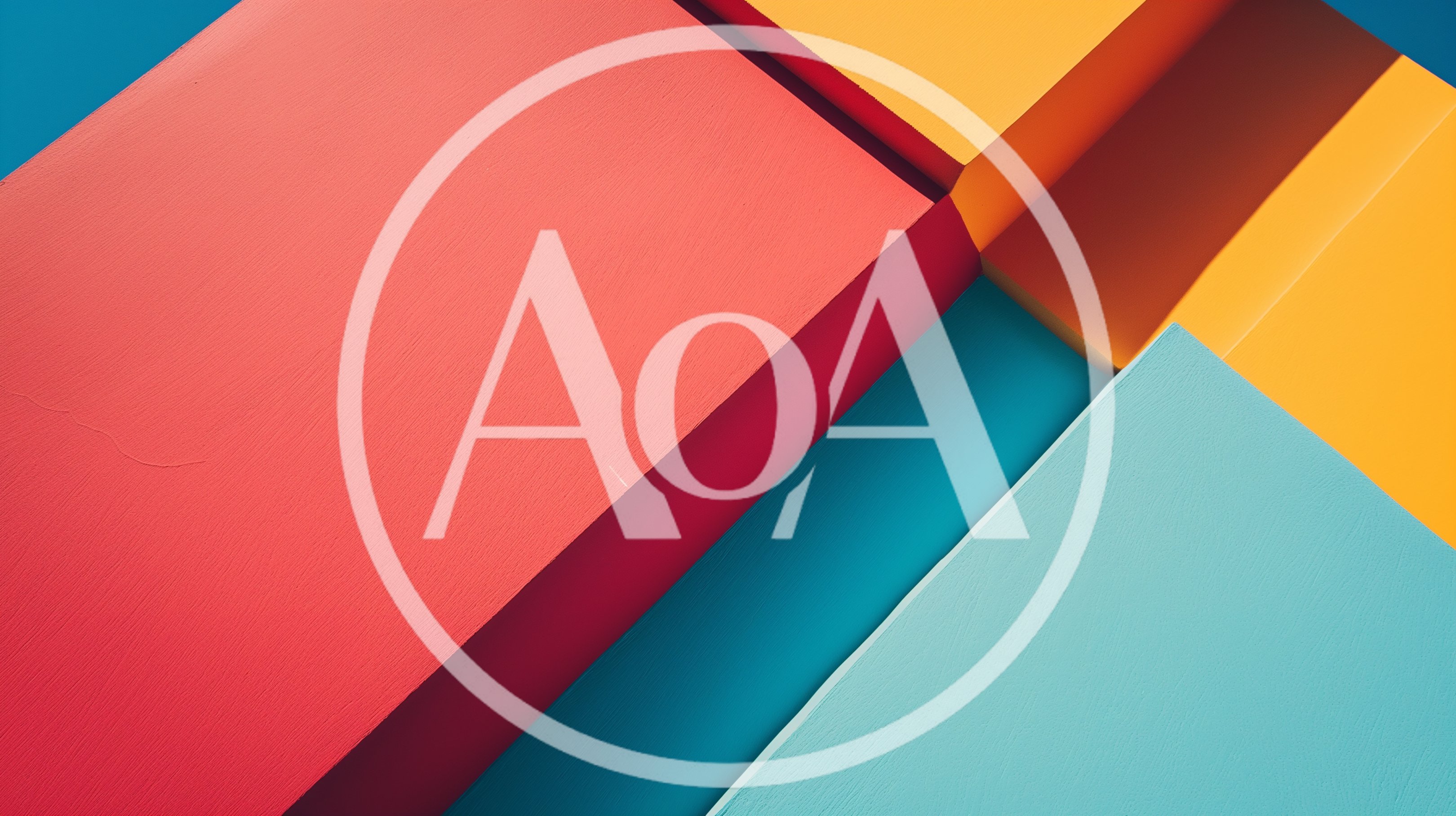 Abstract Geometric Composition With Vibrant Colored Blocks