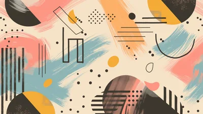 Abstract Memphis Style Geometric Pattern Background