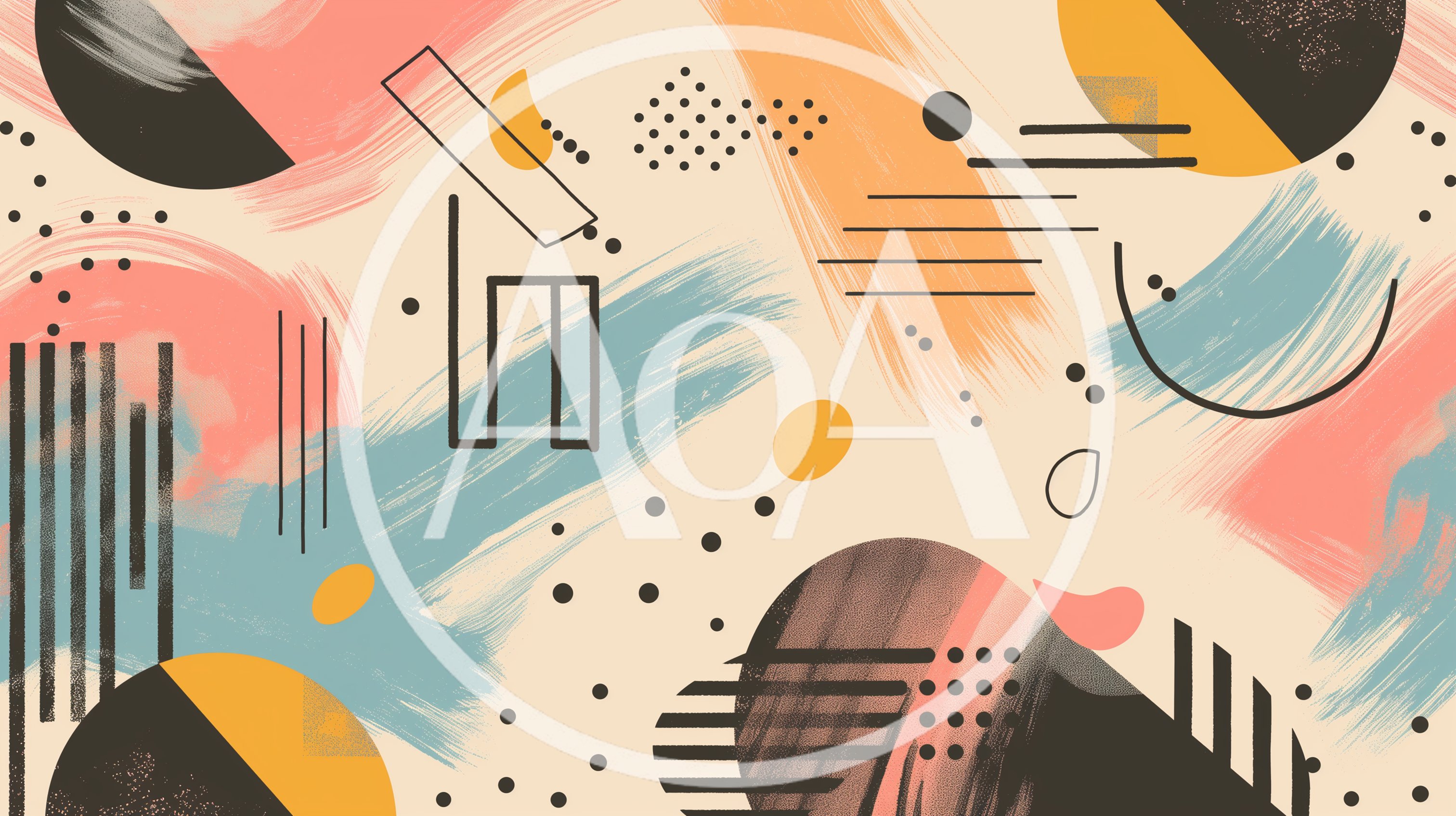 Abstract Memphis Style Geometric Pattern Background