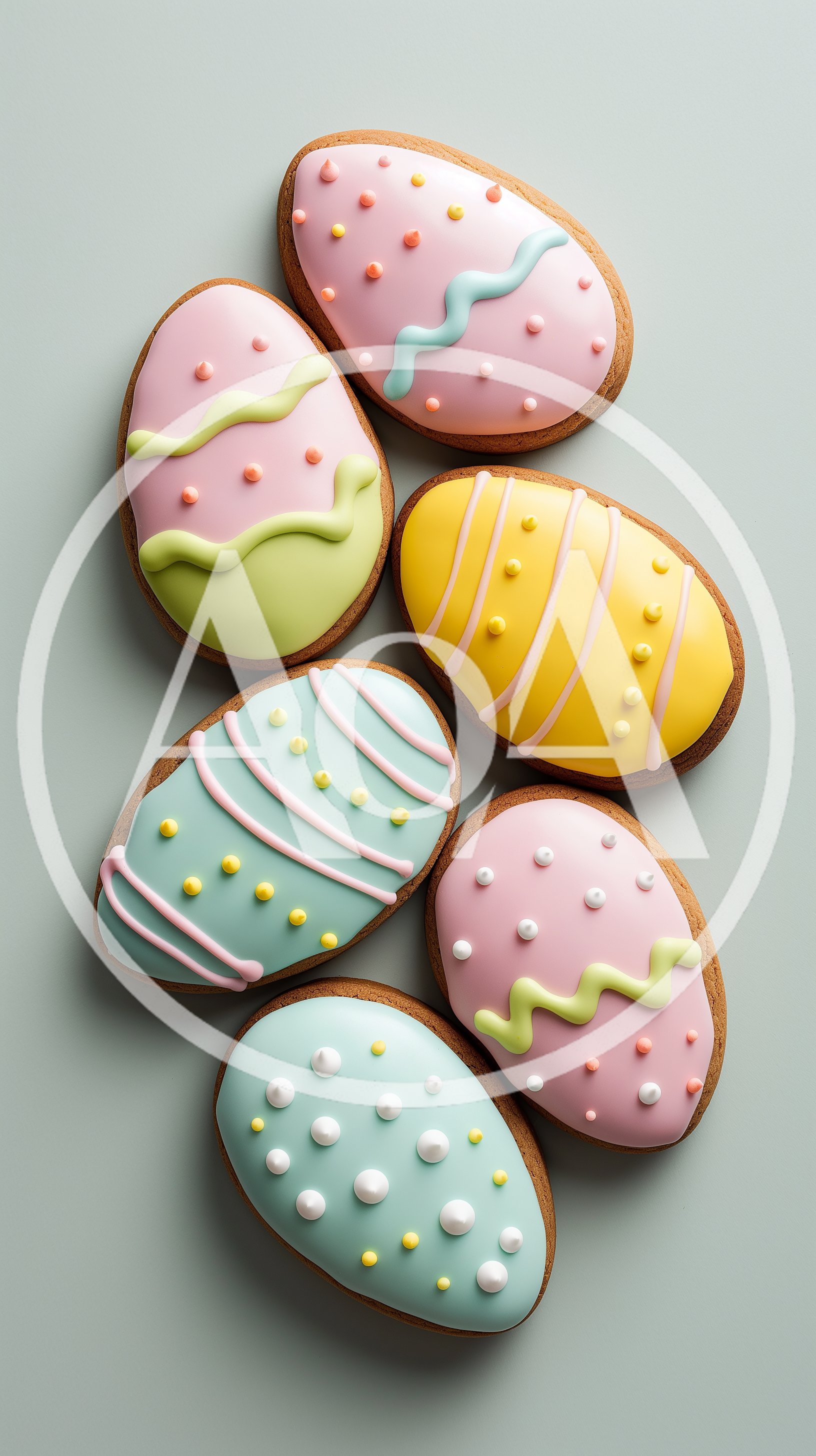 Easter Egg Shaped Gingerbread Cookies With Pastel Icing