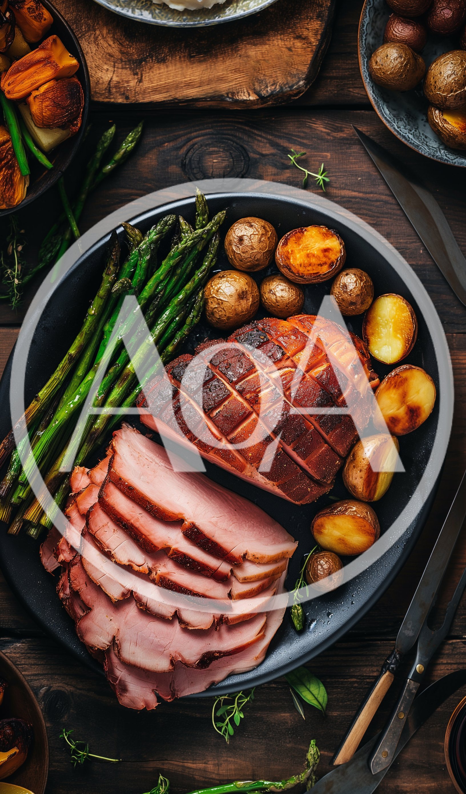 Glazed Spiral Sliced Ham With Roasted Vegetables