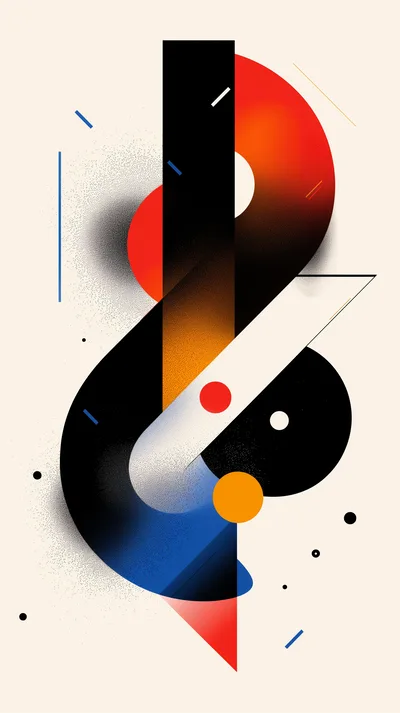 Abstract Geometric Composition With Vibrant Gradient Shapes