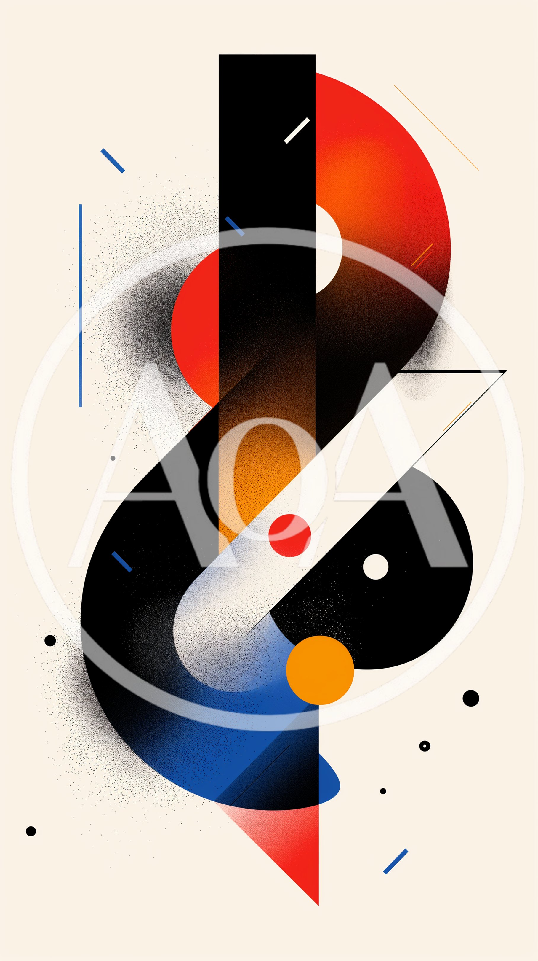 Abstract Geometric Composition With Vibrant Gradient Shapes