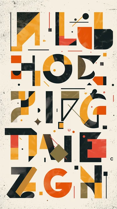 Abstract Geometric Typography Poster Design