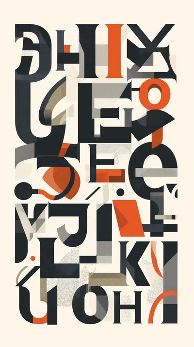 Abstract Typographic Poster Design With Geometric Letterforms