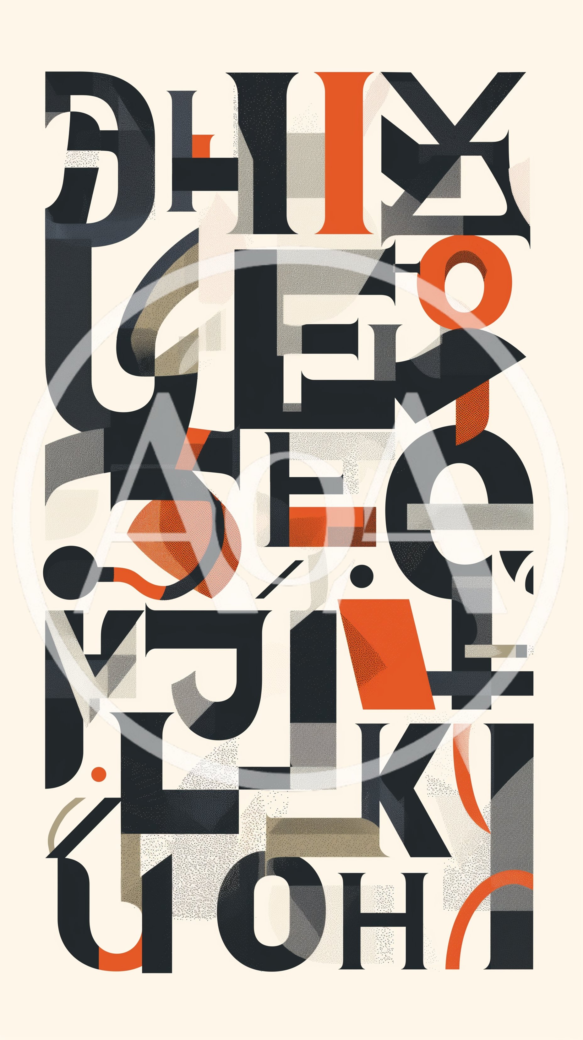 Abstract Typographic Poster Design With Geometric Letterforms