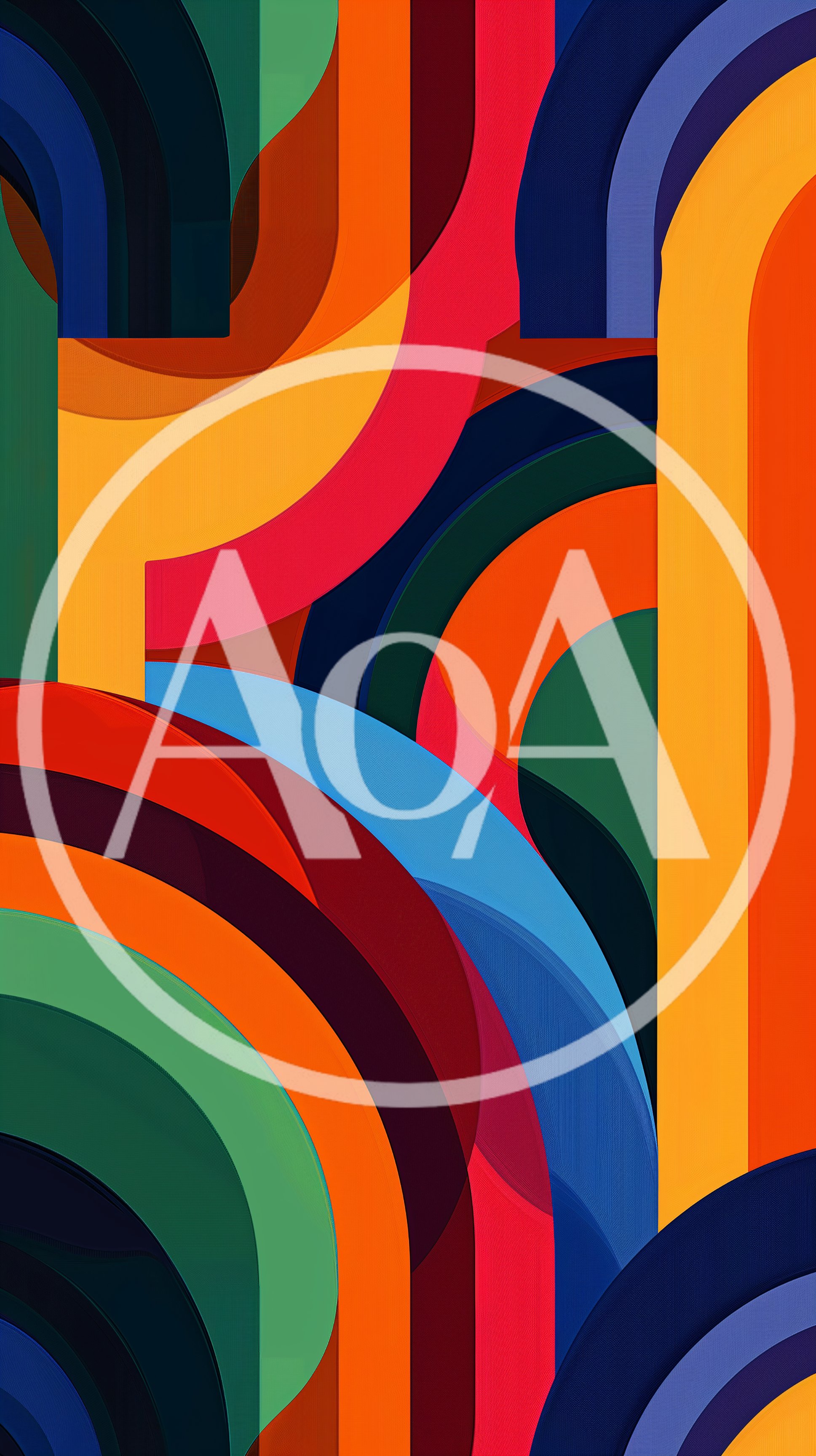 Abstract Geometric Pattern With Vibrant Colorful Arcs