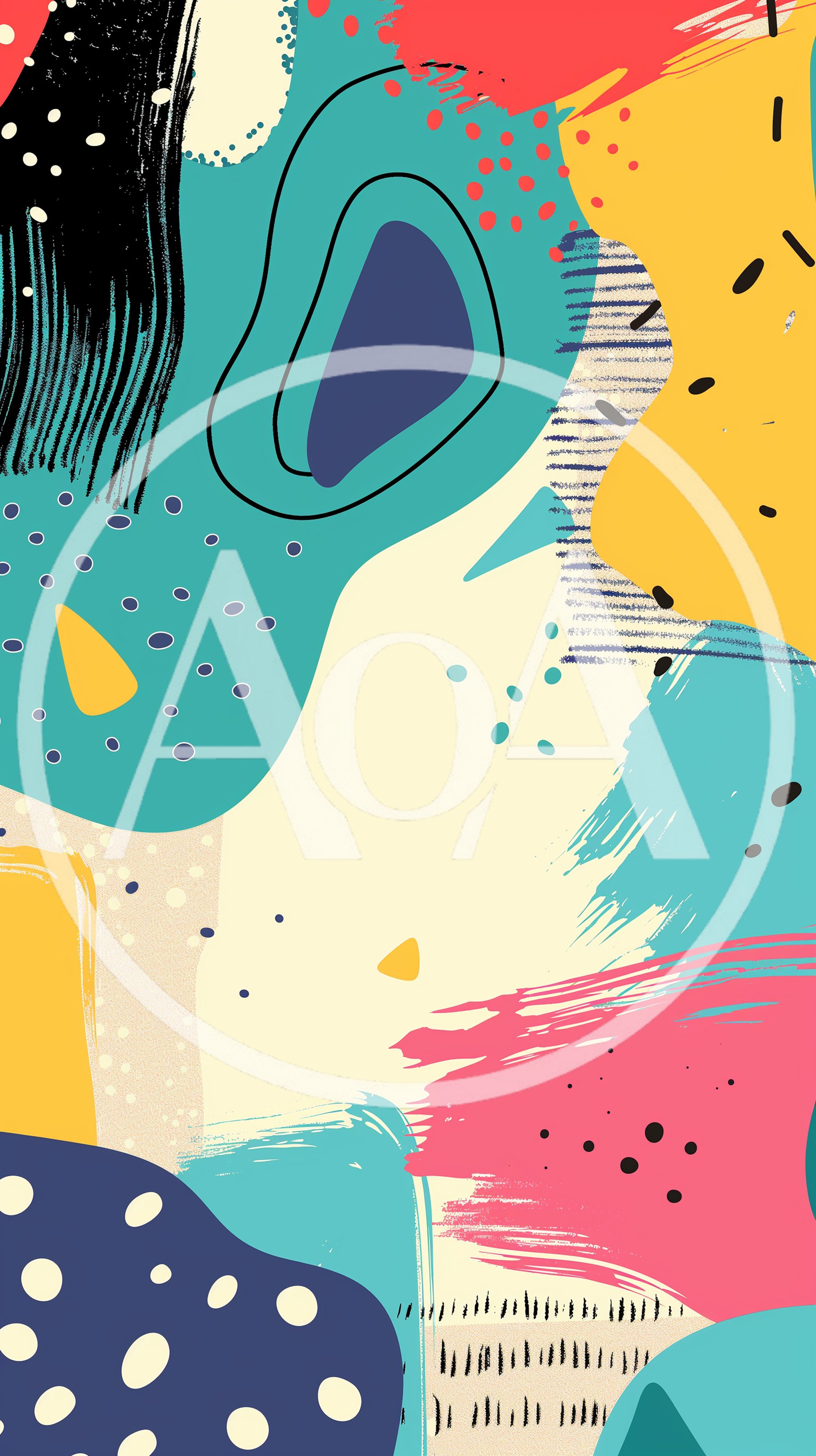 Abstract Memphis Style Colorful Geometric Pattern Background