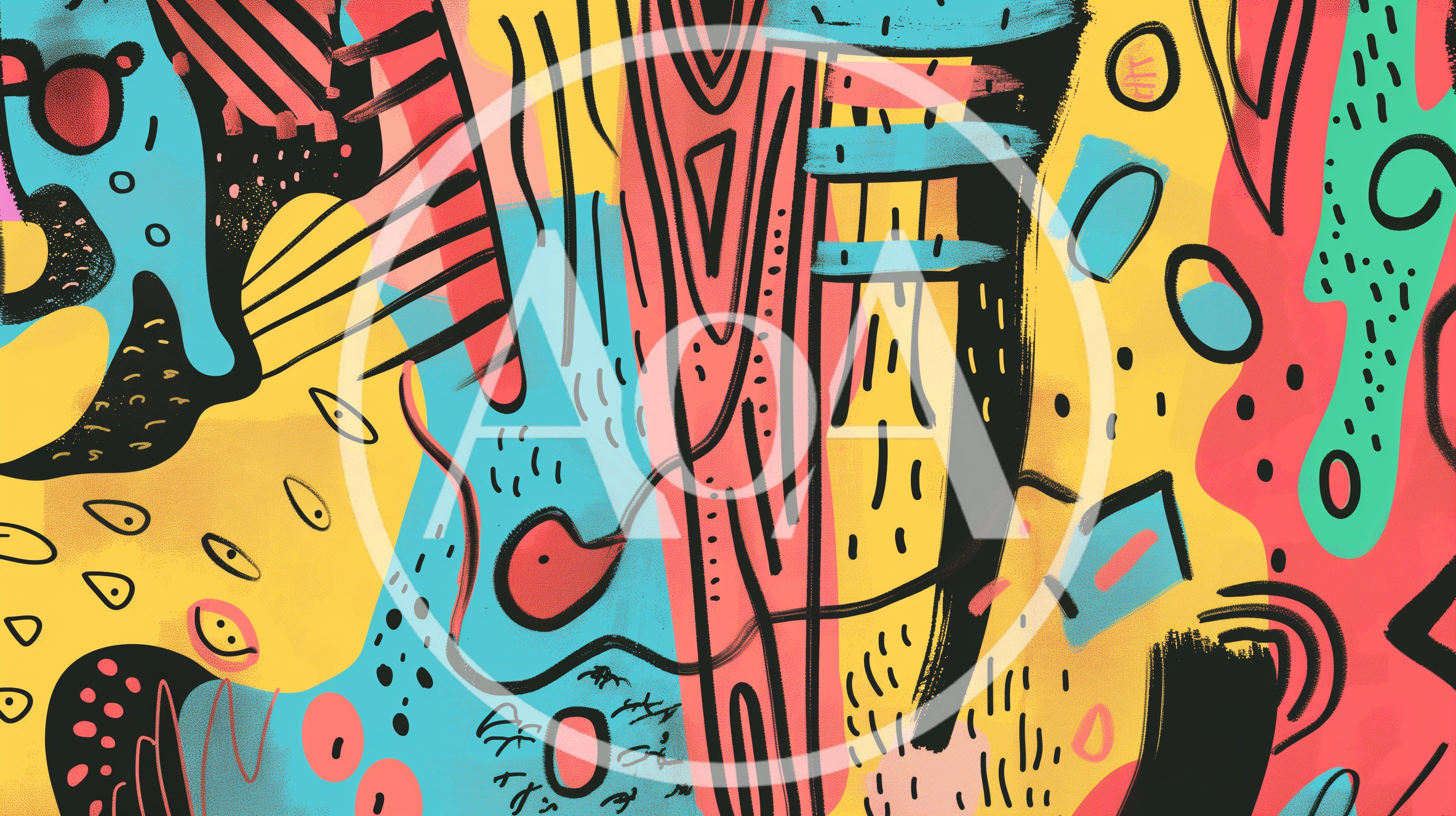 Abstract Memphis Style Colorful Geometric Pattern Background