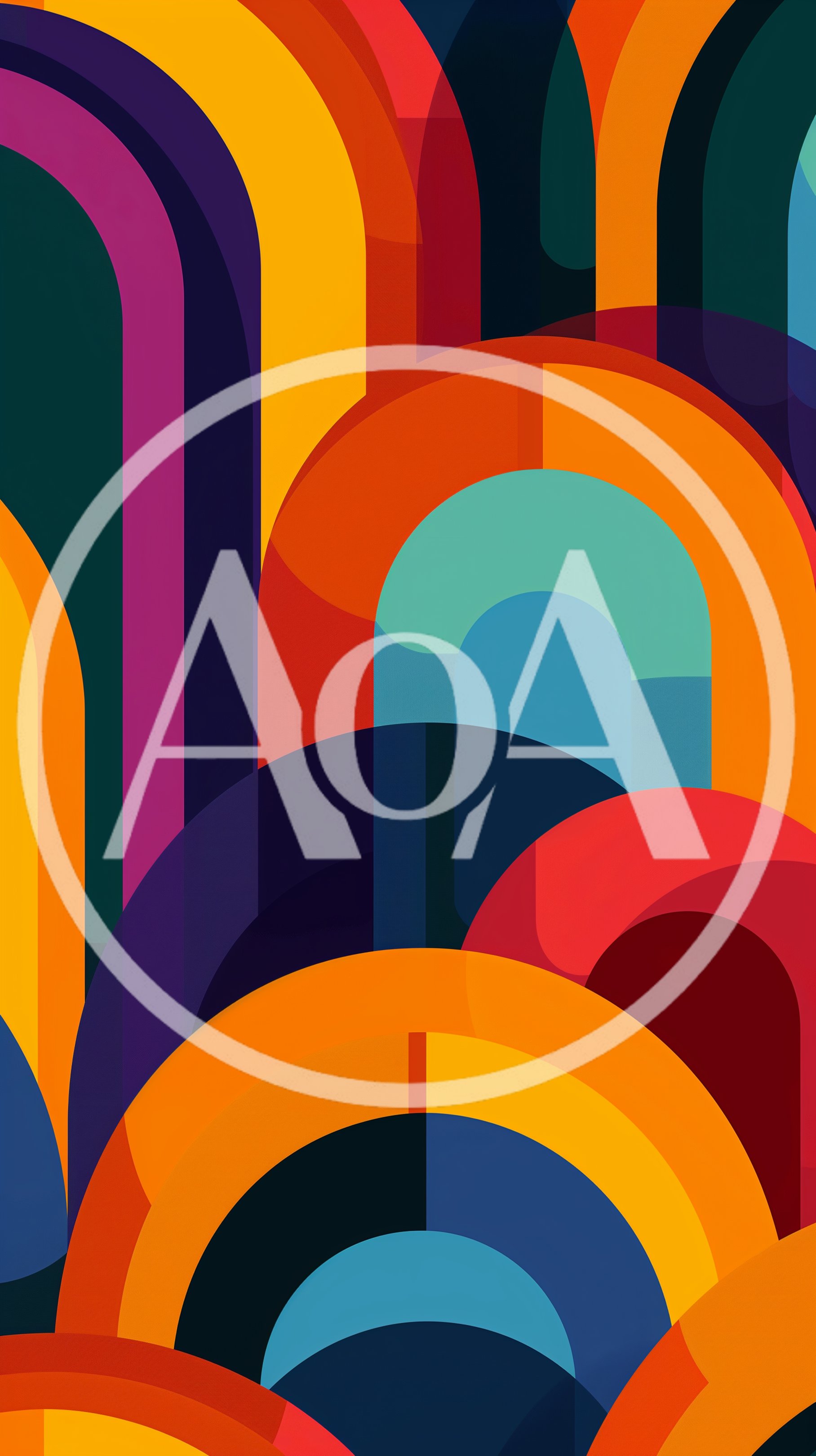Abstract Geometric Pattern With Overlapping Colorful Arcs