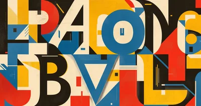 Abstract Bauhaus Style Geometric Typography Graphic Design