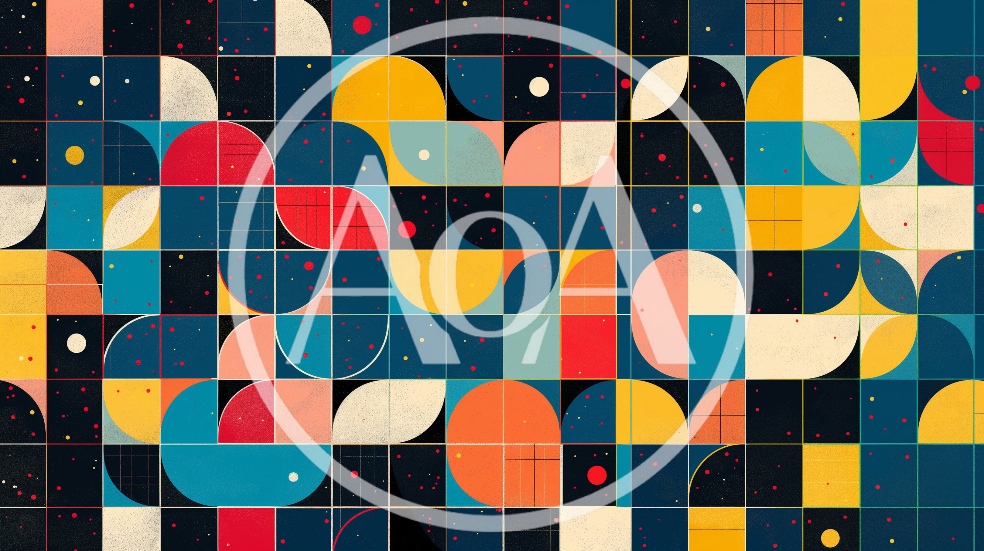 Abstract Geometric Pattern With Circles And Grids
