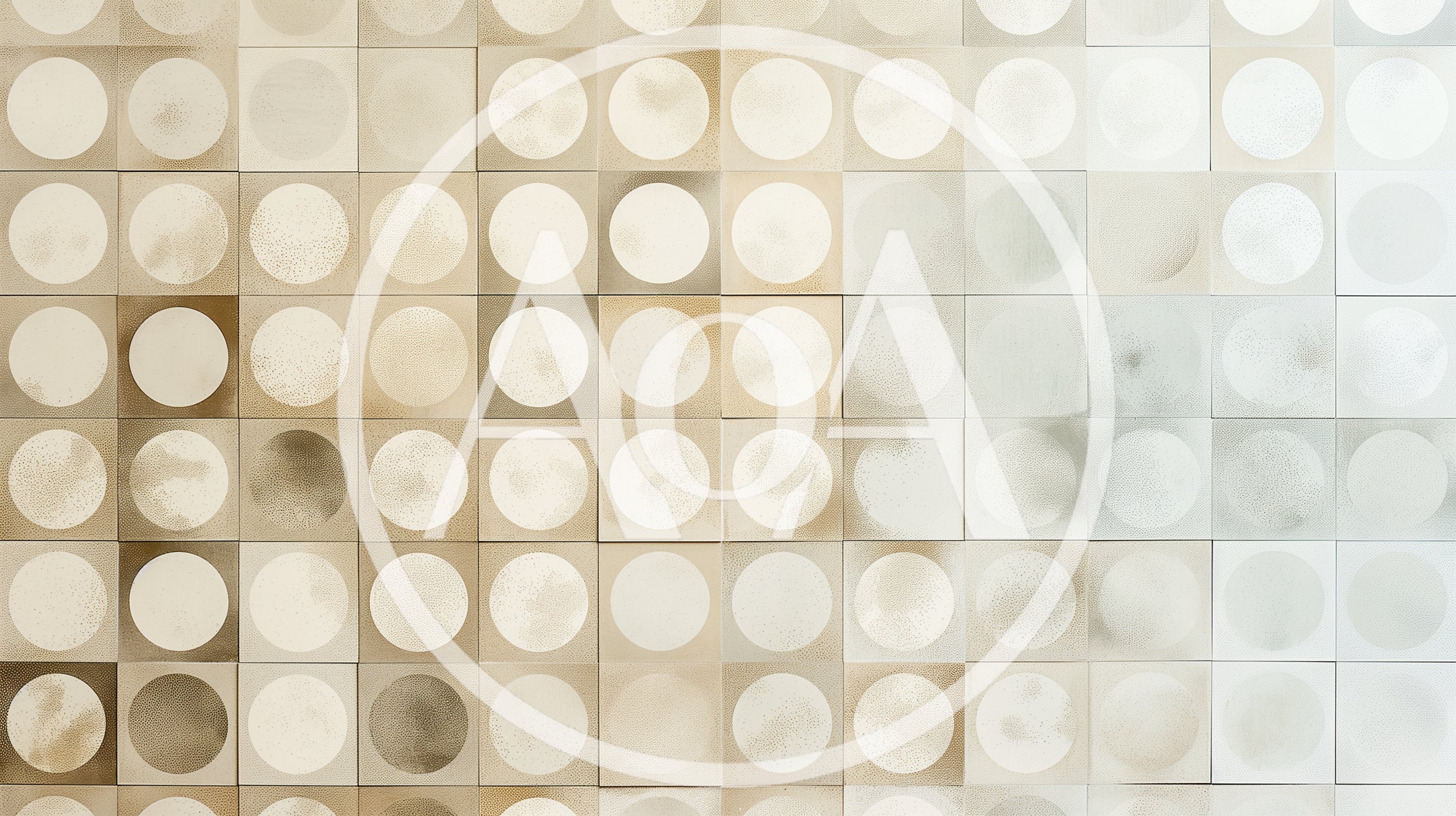 Abstract Grid Pattern With Circular Cutouts In Neutral Tones