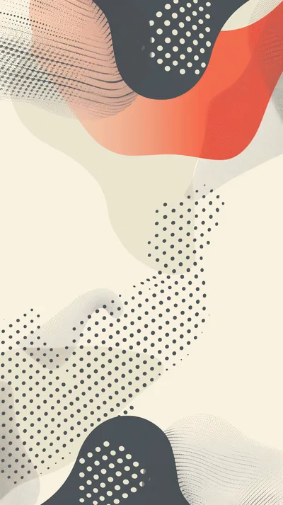Abstract Geometric Background With Organic Shapes And Dots