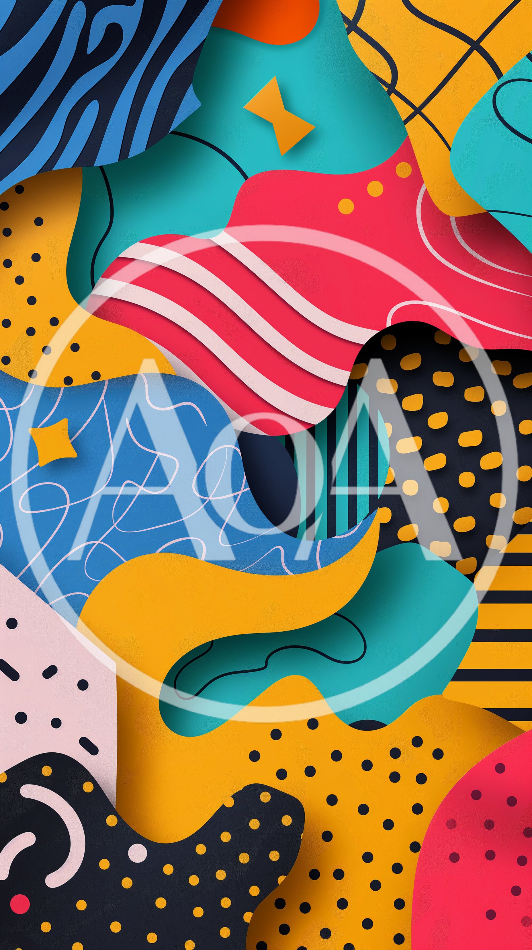 Abstract Memphis Style Geometric Pattern Background