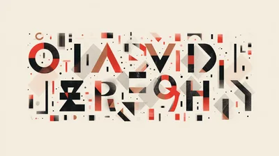 Abstract Geometric Typography Design With Textured Shapes