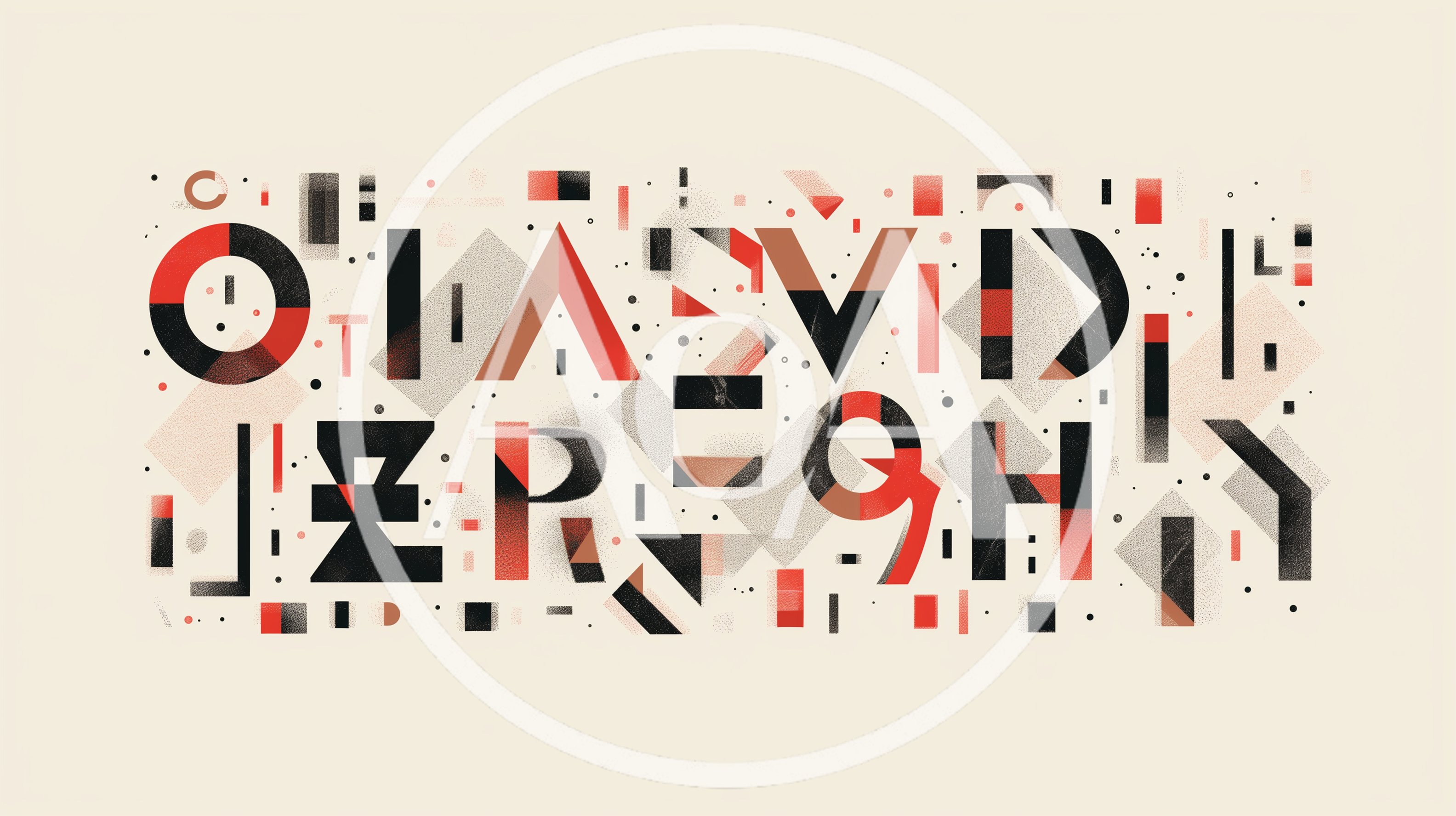 Abstract Geometric Typography Design With Textured Shapes