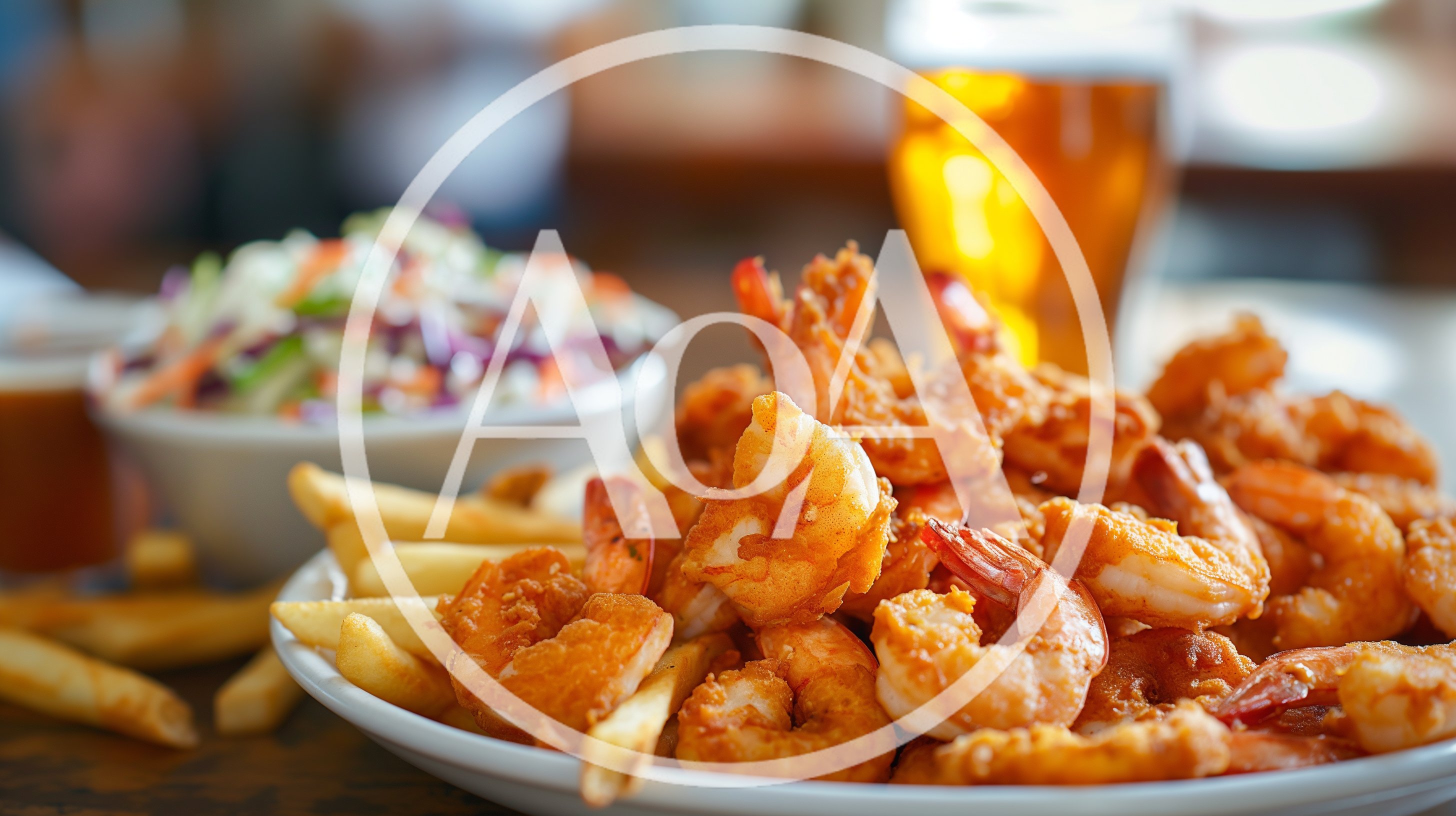 Fried Shrimp Platter With French Fries And Coleslaw
