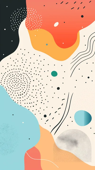 Abstract Memphis Style Geometric Pattern Background