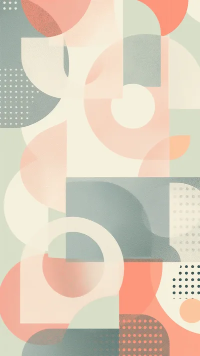 Abstract Geometric Pattern With Soft Pastel Shapes