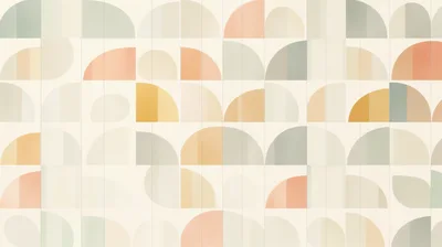 Abstract Geometric Pattern With Pastel Semicircles