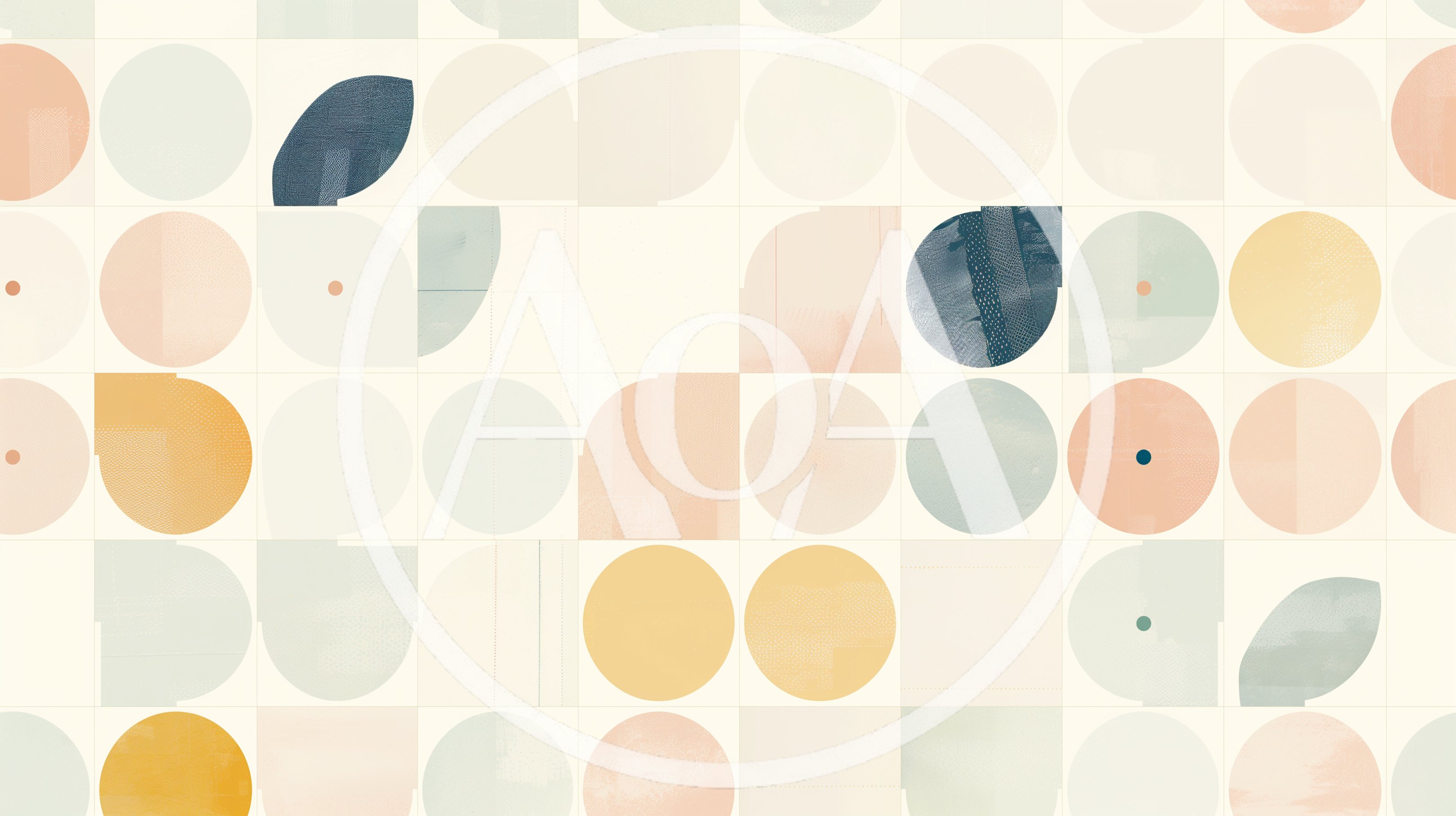 Abstract Geometric Pattern With Soft Pastel Circles And Shapes