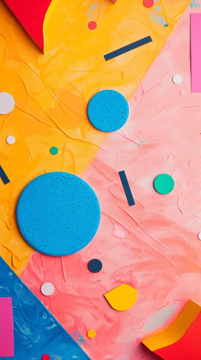 Abstract Geometric Shapes On Textured Painted Background