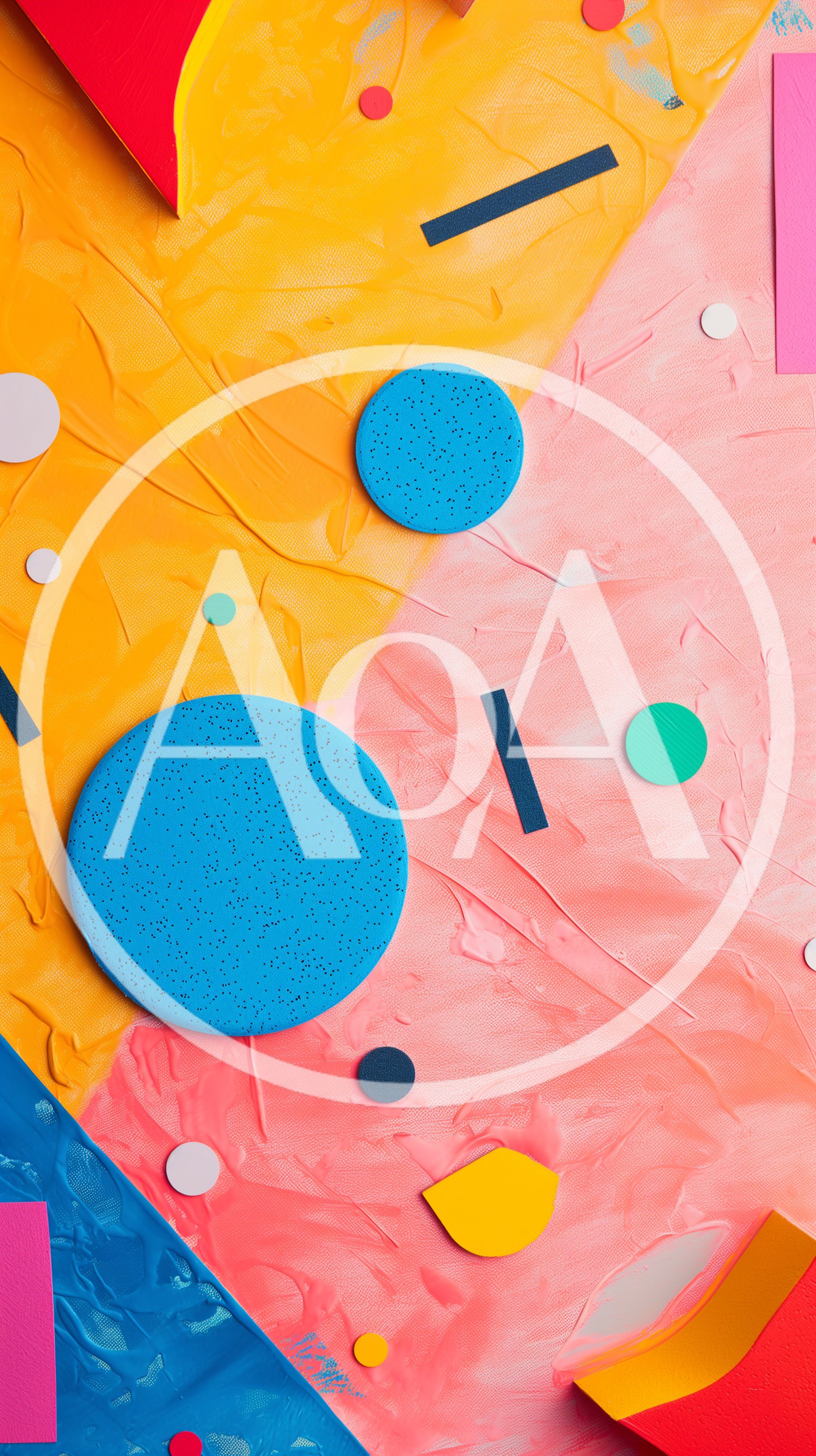 Abstract Geometric Shapes On Textured Painted Background