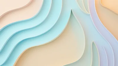 Abstract 3D Wavy Layers With Pastel Color Palette