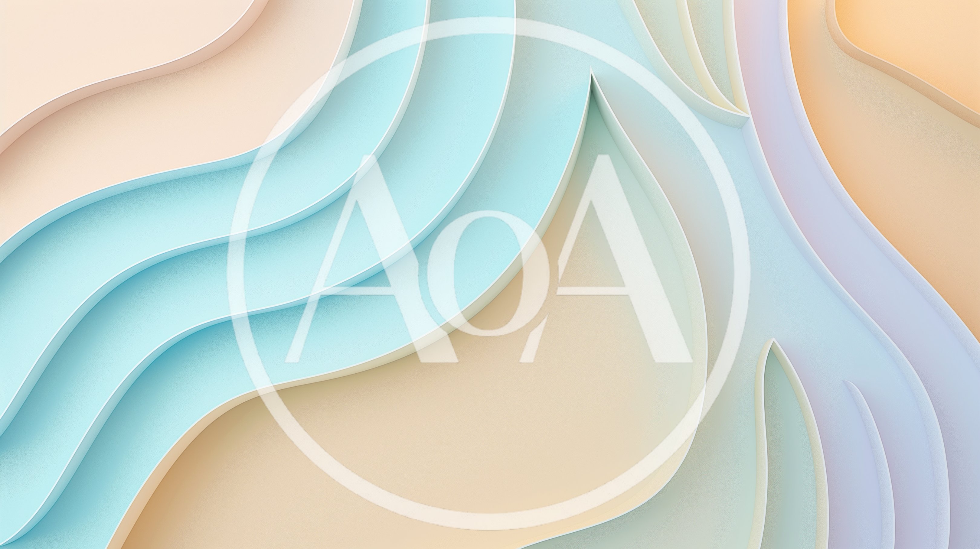 Abstract 3D Wavy Layers With Pastel Color Palette