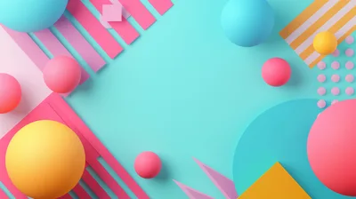 Abstract 3D Geometric Shapes Composition