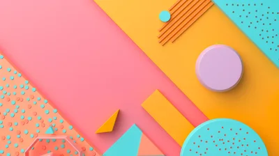 Abstract 3D Geometric Shapes Composition Background