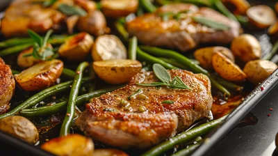 Roasted Pork Chops With Green Beans And Potatoes