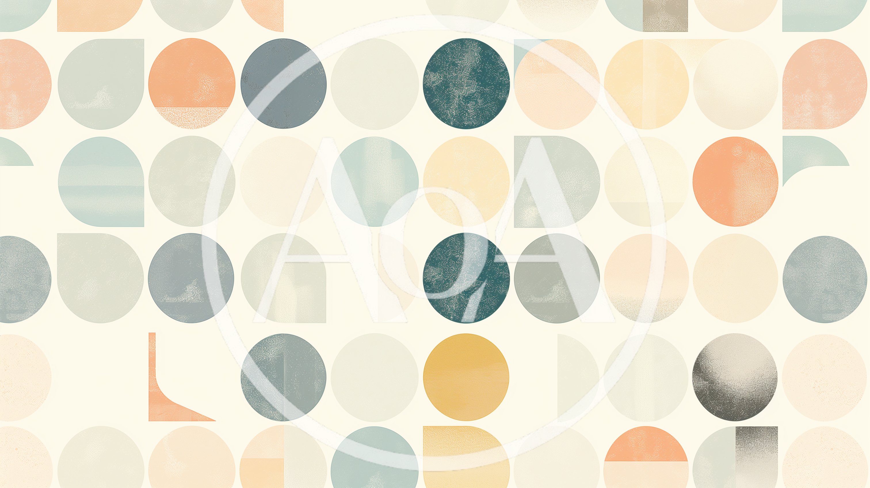 Abstract Geometric Pattern With Textured Circles And Shapes
