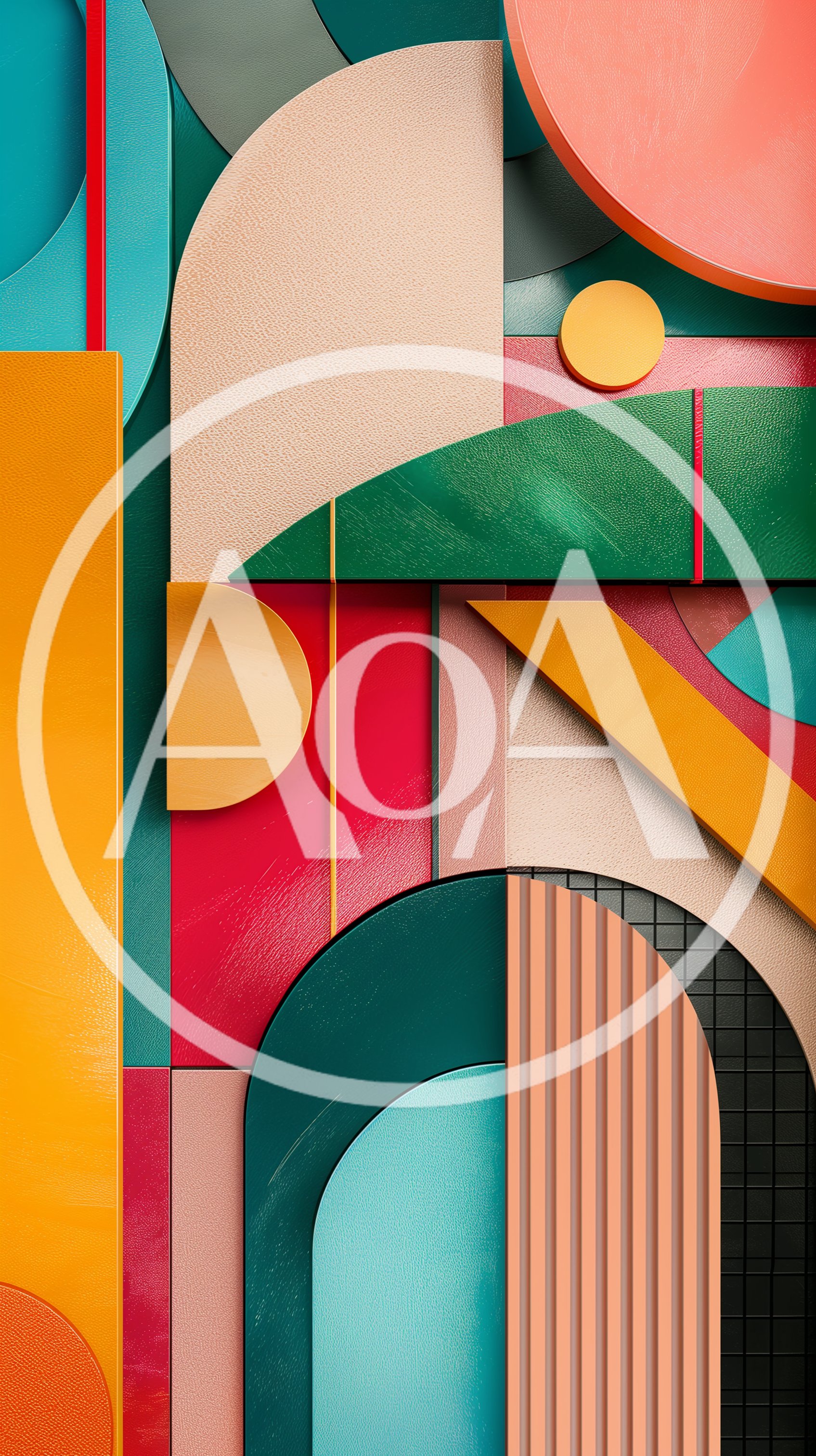 Abstract Geometric Composition With Vibrant 3D Shapes