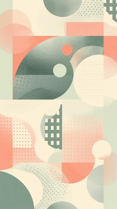 Abstract Geometric Pattern With Soft Pastel Shapes
