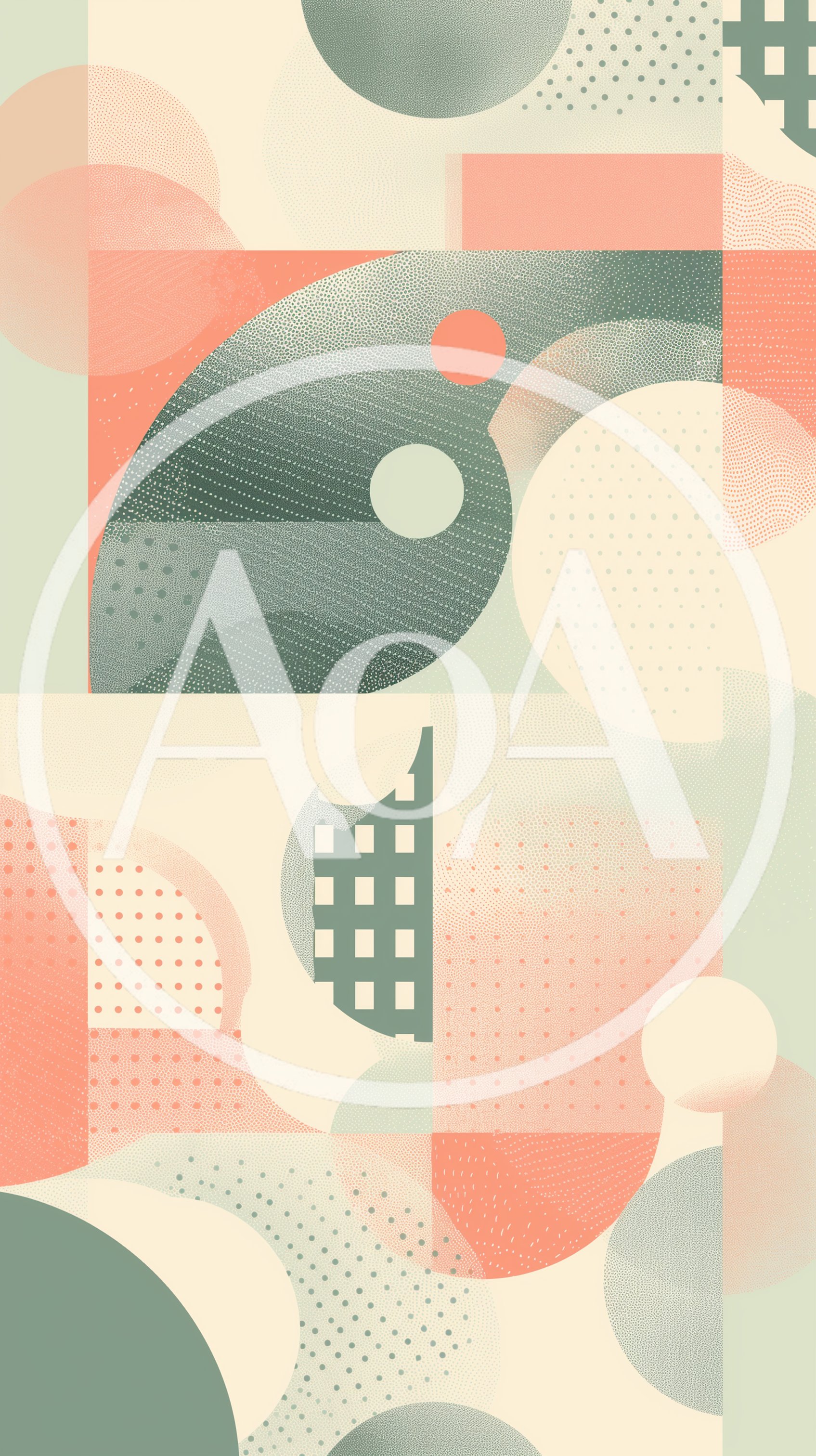 Abstract Geometric Pattern With Soft Pastel Shapes