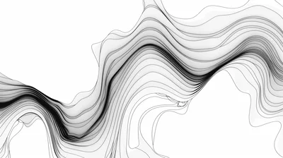Abstract Flowing Monochrome Wavy Line Pattern