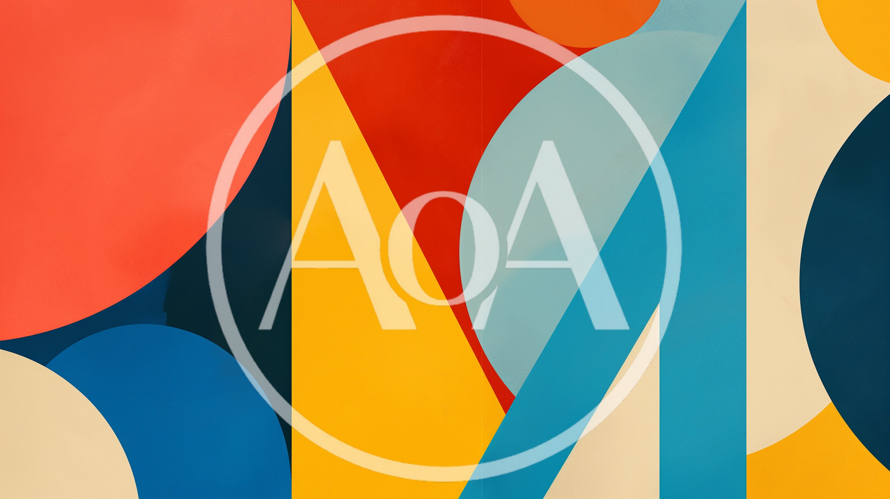 Abstract Geometric Composition With Vibrant Shapes And Colors