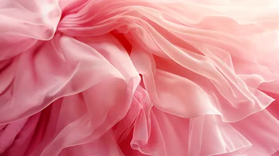 Abstract Background Of Flowing Pink Chiffon Fabric