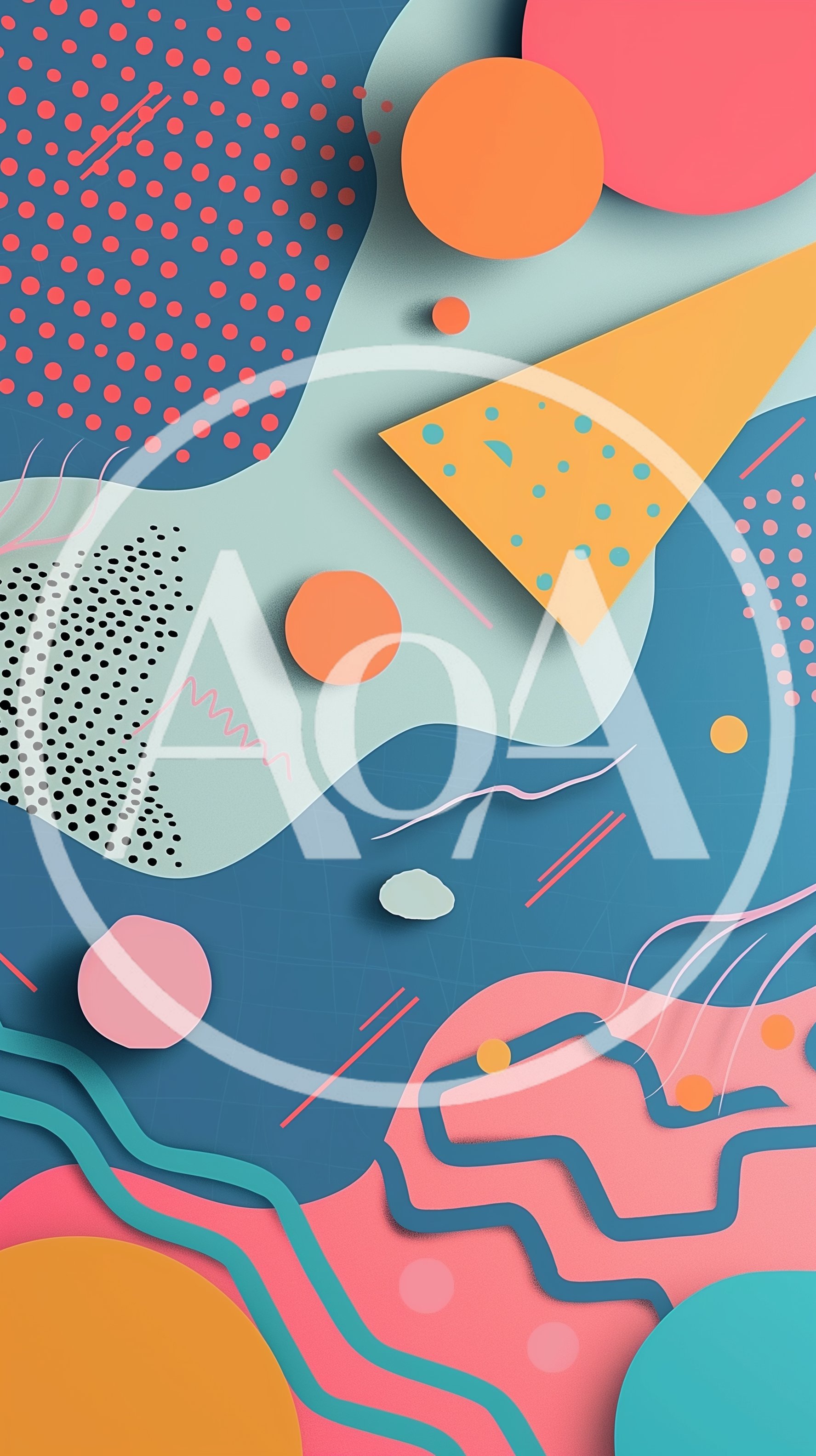 Abstract Memphis Style Geometric Pattern Background