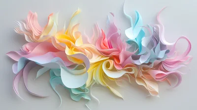Abstract Pastel Paper Art Swirls
