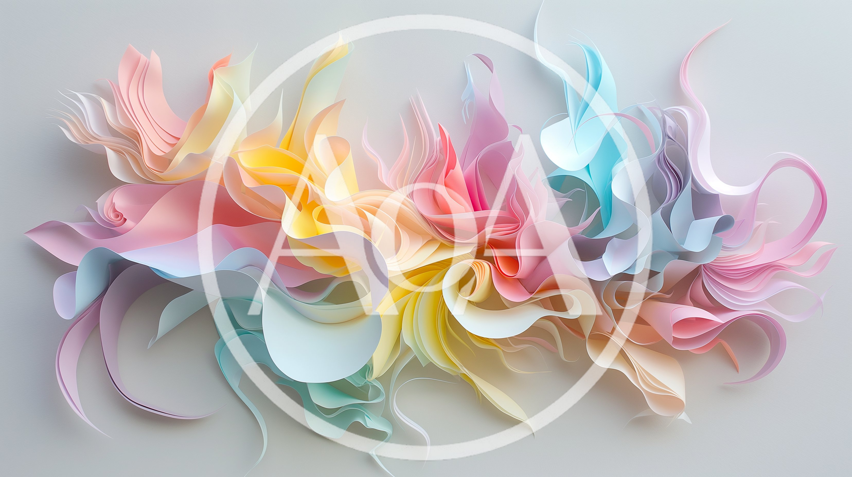 Abstract Pastel Paper Art Swirls