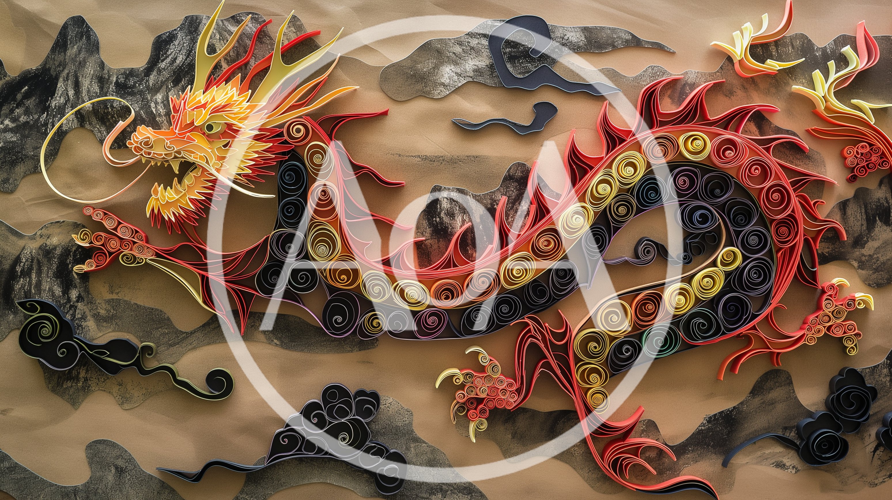 Intricate Paper Quilling Art Of A Chinese Dragon