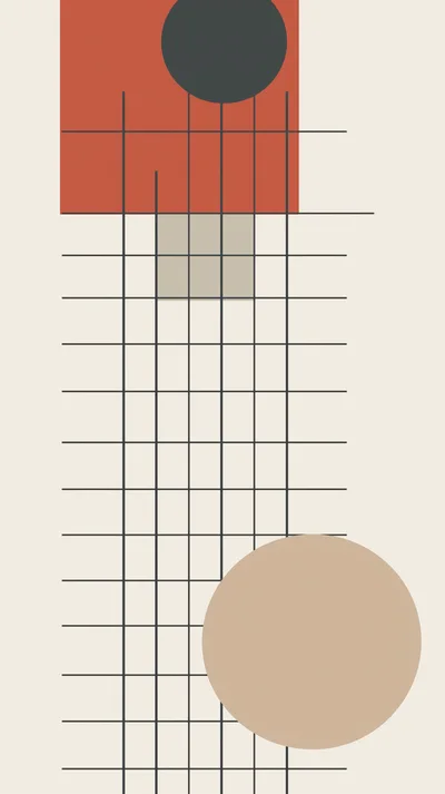 Minimalist Abstract Geometric Composition With Lines And Shapes