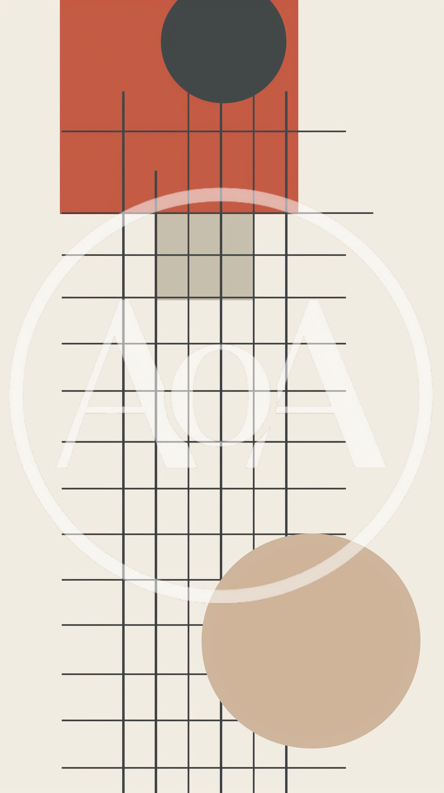 Minimalist Abstract Geometric Composition With Lines And Shapes