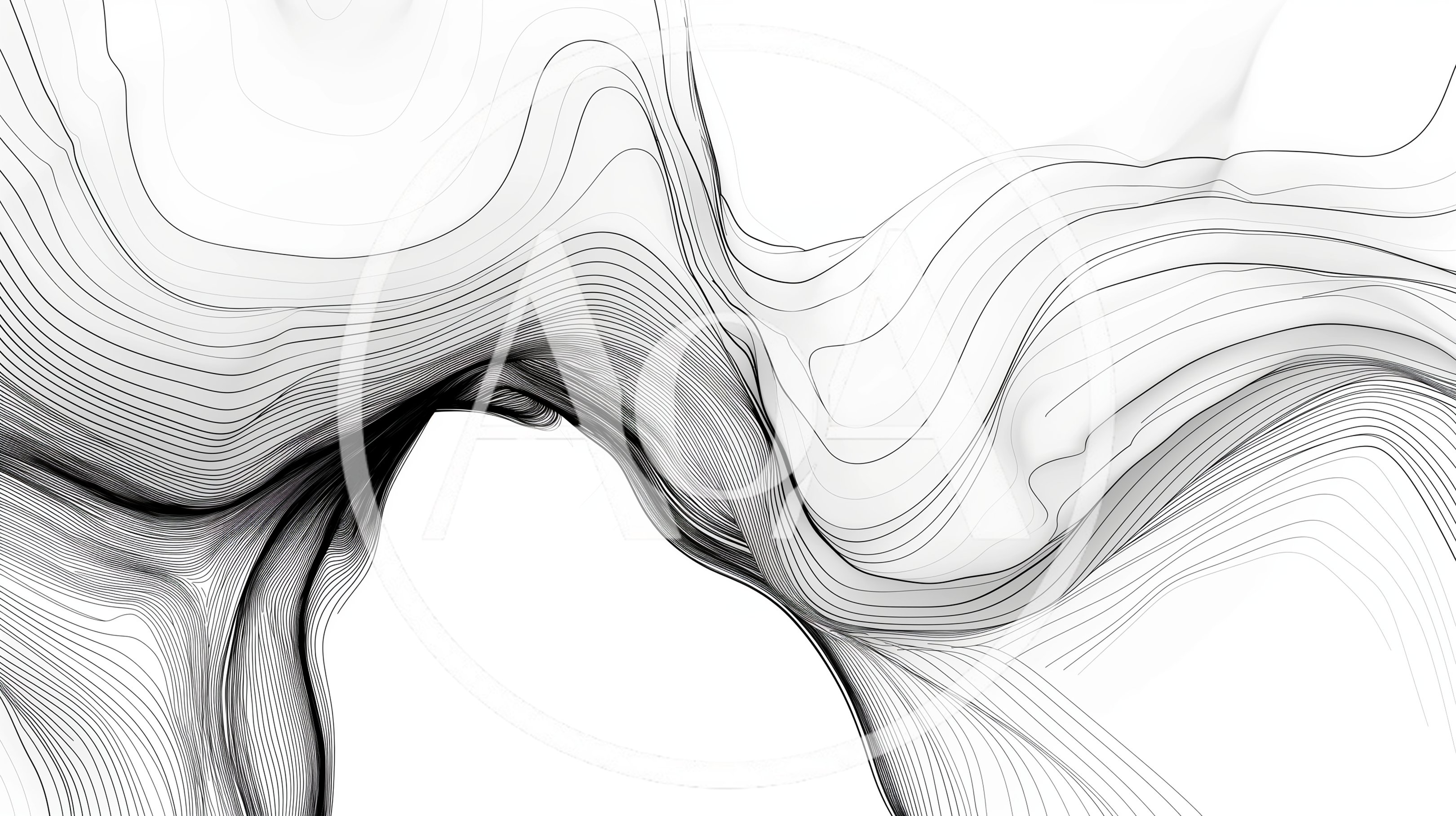 Abstract Flowing Lines With Topographic Contour Patterns